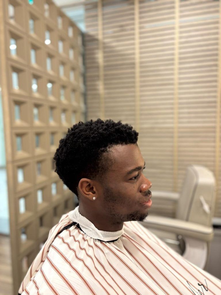 The same client after the cut at His &amp; Her Hairloft