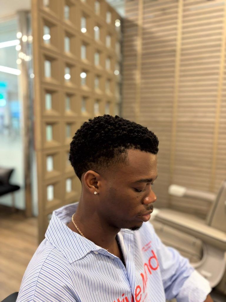 Client before the cut, curl crop