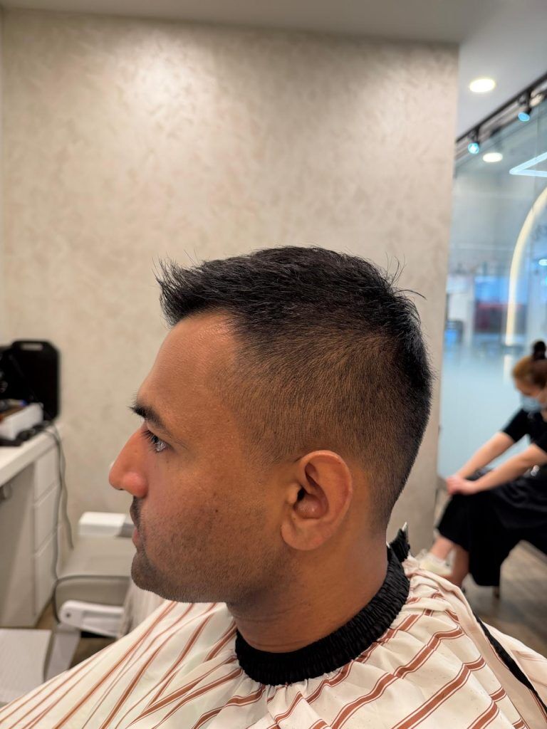The same client after the cut at His &amp; Her Hairloft